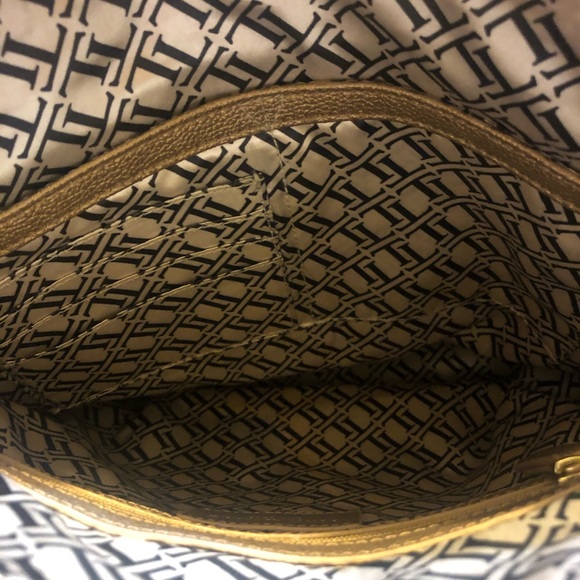 Tignanello Leather Crossbody - Gold/Brown Metallic - Picture 5 of 6